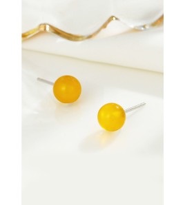 LDR24397-4 S925純銀黃瑪瑙耳環