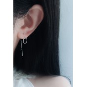 LDR24400 S925純銀簡約圓圈耳線耳環