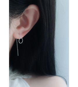 LDR24400 S925純銀簡約圓圈耳線耳環