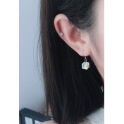 LDR24401 S925純銀方糖水晶耳環