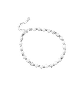 LDR24402 S925純銀松石銀珠手鏈