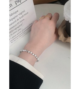 LDR24402 S925純銀松石銀珠手鏈