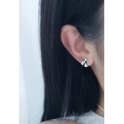 LDR24403 S925純銀不規則凹凸耳環