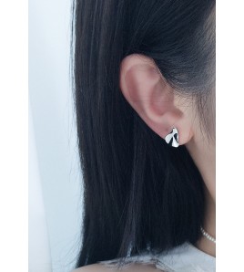 LDR24403 S925純銀不規則凹凸耳環