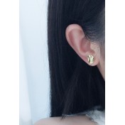 LDR24404 S925純銀不規則凹凸耳環