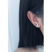 LDR24404 S925純銀不規則凹凸耳環