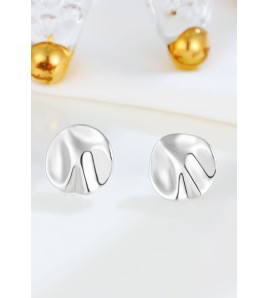 LDR24404 S925純銀不規則凹凸耳環