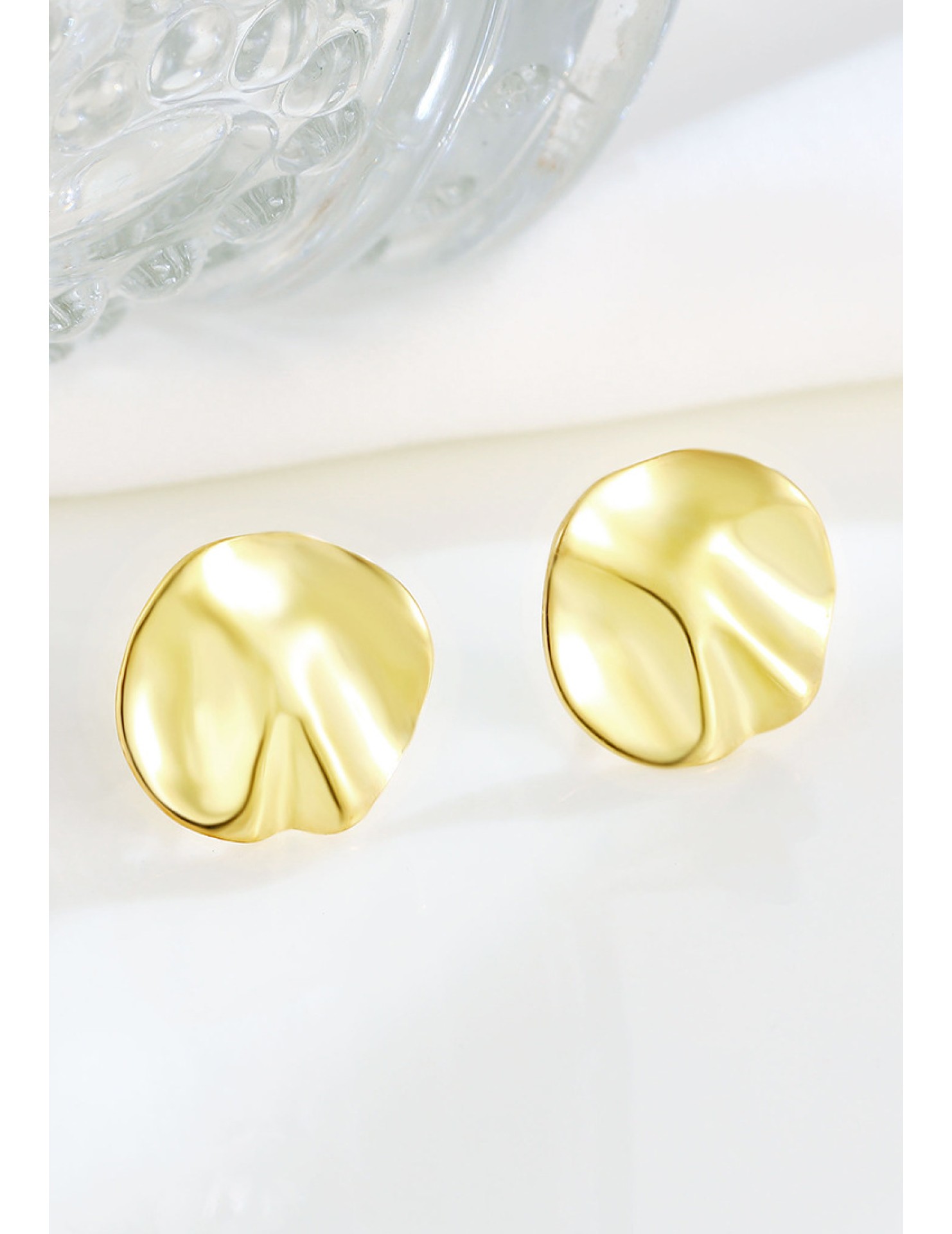 LDR24404 S925純銀不規則凹凸耳環