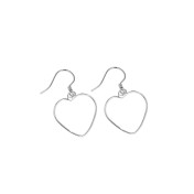LDR24405 S925純銀簡約心形耳環