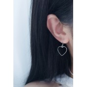 LDR24405 S925純銀簡約心形耳環