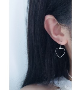 LDR24405 S925純銀簡約心形耳環