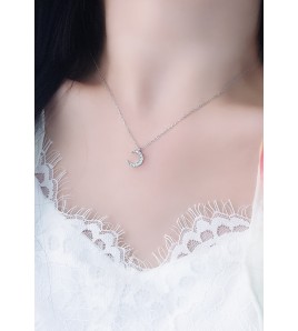 LDR24406 S925純銀月亮項鏈