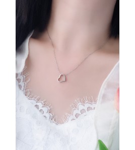 LDR24409 S925純銀立體心形項鏈