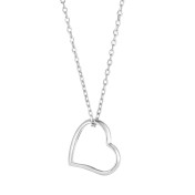 LDR24409 S925純銀立體心形項鏈