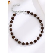 LDR24410-2 S925純銀咖啡色雪花石手鏈