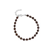 LDR24410-2 S925純銀咖啡色雪花石手鏈