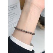 LDR24410-2 S925純銀咖啡色雪花石手鏈