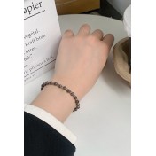 LDR24410-2 S925純銀咖啡色雪花石手鏈