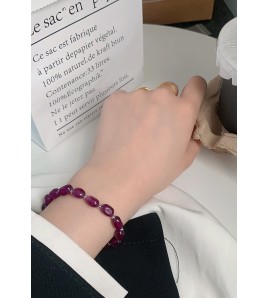 LDR24410-1 S925純銀紫色碧璽玉髓手鏈