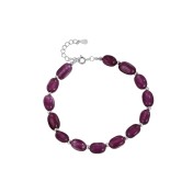 LDR24410-1 S925純銀紫色碧璽玉髓手鏈