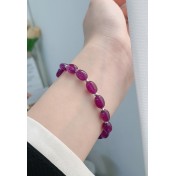 LDR24410-1 S925純銀紫色碧璽玉髓手鏈