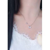 LDR24413 S925純銀鋯石蝴蝶項鏈