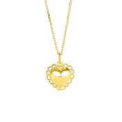 LDR24417 S925純銀立體光面愛心項鏈