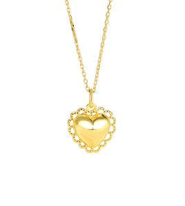 LDR24417 S925純銀立體光面愛心項鏈