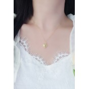 LDR24417 S925純銀立體光面愛心項鏈