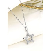 LDR24419 S925純銀鋯石五角星項鏈