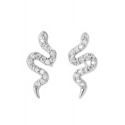 LDR25121_11 S925純銀鋯石小靈蛇耳環