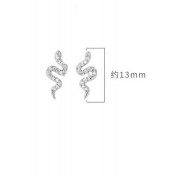 LDR25121_11 S925純銀鋯石小靈蛇耳環