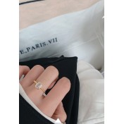 LDR2053 S925銀方形開口戒指