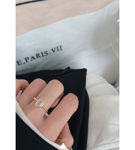 LDR2053 S925銀方形開口戒指