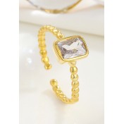 LDR2053 S925銀方形開口戒指