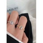 LDR2053 S925銀方形開口戒指