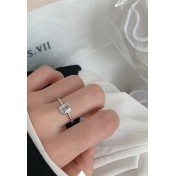 LDR2053 S925銀方形開口戒指