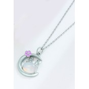 LDR4124 S925純銀月亮兔子項鏈