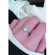 LDR4127 S925純銀復古老花兔戒指