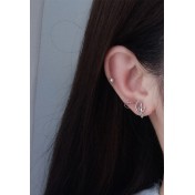 LDR4204 S925純銀月亮猫咪耳環