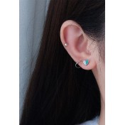 LDR4209 S925純銀可愛的心耳環