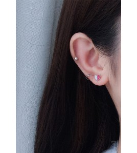 LDR4209 S925純銀可愛的心耳環