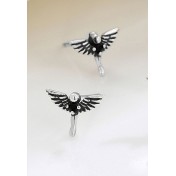 LDR4259 S925純銀十字翅膀耳環