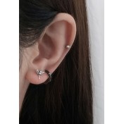 LDR4259 S925純銀十字翅膀耳環