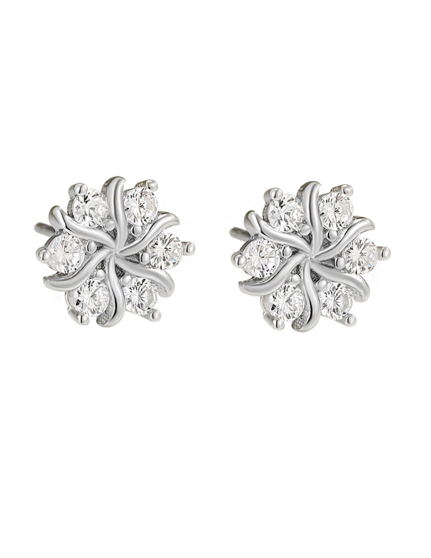 LDR4262 S925純銀雪花耳環