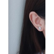 LDR4262 S925純銀雪花耳環