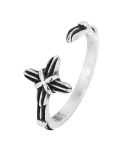 LDR4264 S925純銀復古十字架戒指