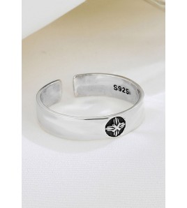 LDR4270 S925純銀十字架光面戒指