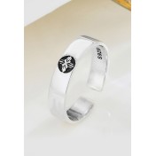 LDR4270 S925純銀十字架光面戒指