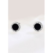 LDR4275 S925純銀羅馬數字耳環